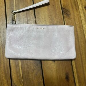 Coach Large Light Pink Leather Wristlet